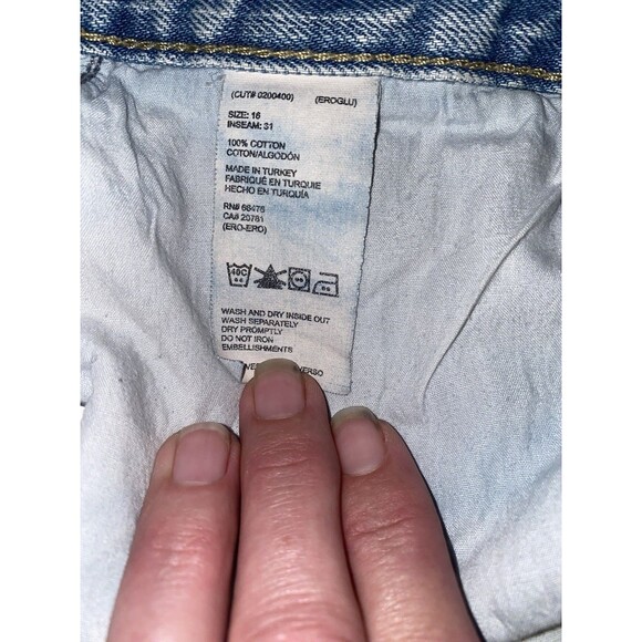 Vintage Tommy Hilfiger Womens Jeans Size 16 Flag Waist Band Straight Leg USA - Picture 6 of 6